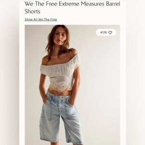 Free People barrel shorts size 28